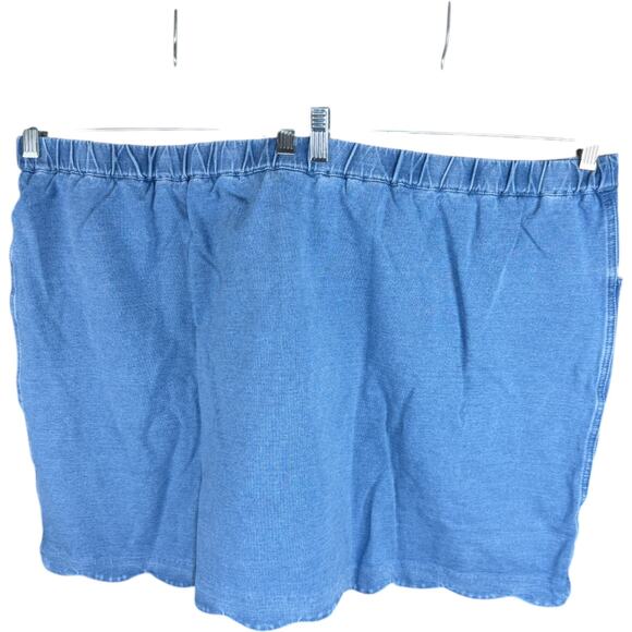 Quacker Factory DreamJeannes Skort 3X Short Blue Stretch Denim Heart Pocket NWT - Picture 6 of 16